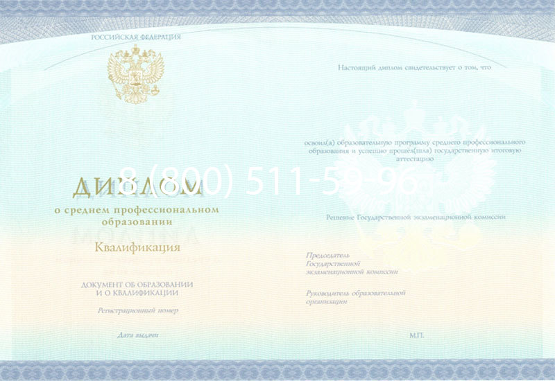 Купить Диплом техникума (Спецбланк) 2014-2026 года в Нижнем Новгороде